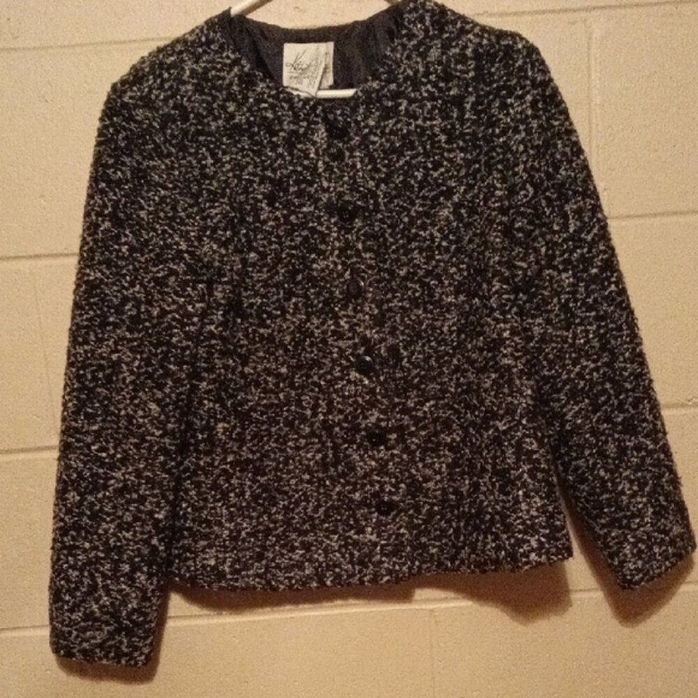 Kathie Lee Collection Monochrome Tweed Blazer